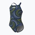 Купальник суцільний дитячий arena Fireflow Lightdrop Back navy/team navy yellow 3