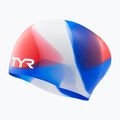 Шапочка для плавання TYR Tiedye Long Hair Multicolor Jr red/white/blue