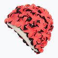 Шапочка для плавання жіноча Fashy Flowers red / black