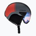 Гірськолижний шолом CASCO SP-2 Photomatic Visor структурований миш'яковий сірий/червоний 4