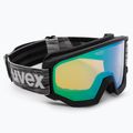 Маска лижна  UVEX Athletic FM black mat/mirror green lasergold lite 55/0/520/22