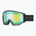 Маска лижна UVEX Athletic FM black mat/mirror green lasergold lite55/0/520/2330 7