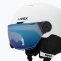 Шолом гірськолижний дитячий UVEX Rocket Visor Jr white/black matt/mirror blue/smoke 7