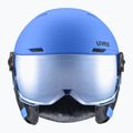 Шолом гірськолижний дитячий UVEX Rocket Visor Jr blue matt/mirror blue/smoke