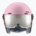 Шолом гірськолижний дитячий UVEX Rocket Visor Jr pink confetti matt/mirror silver/lasergold lite 2