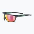 Окуляри сонцезахисні UVEX Sportstyle 706 black/moss matt/mirror red