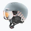 Шолом гірськолижний дитячий UVEX Rocket Visor Jr rhino/blush matt/mirror silver/lasergold lite