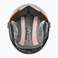 Шолом гірськолижний дитячий UVEX Rocket Visor Jr rhino/blush matt/mirror silver/lasergold lite 4
