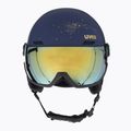 Жіночий гірськолижний шолом UVEX Wanted Visor WE фліс блискітки/золото матовий/дзеркальний золотий дим 2