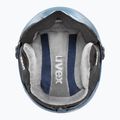 Шолом гірськолижний дитячий UVEX Rocket Visor Jr blue puzzle matt/mirror blue/smoke 4