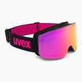 Окуляри лижні дитячі UVEX Pwdr FM black matt/mirror pink green clear