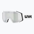Лижні окуляри UVEX Gravity FM white matt/mirror silver/green/clear