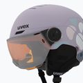 Шолом гірськолижний дитячий UVEX Rocket Visor Jr cool lavender abstract matt/mirrorsilver/lasergold 7