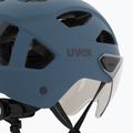 Шолом велосипедний UVEX Stride Visor stone blue matt/lite mirror silver 8
