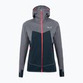 Флісова кофта жіноча Salewa Puez Hybrid PL FZ Hoody сіро-синя 00-0000027389