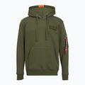 Кофта чоловіча Alpha Industries Red Stripe Hoodie dark green
