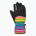 Дитячі гірськолижні рукавиці Reusch Alan Junior чорні/різнокольорові лінії 2
