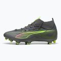 Кросівки футбольні чоловічі PUMA Ultra 5 Match+ FG/AG matte aged silver/yellow alert/puma aged silver