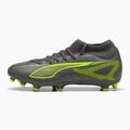 Кросівки футбольні чоловічі PUMA Ultra 5 Play+ FG/AG matte aged silver/yellow alert/puma aged silver
