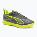 Кросівки футбольні дитячі PUMA Ultra 5 Play TT Jr matte aged silver/yellow alert/puma aged silver
