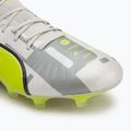 Кросівки футбольні чоловічі PUMA King Ultimate Forever FG/AG feather gray/electric lime/puma white/flat light gray 7