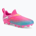 Кросівки футбольні дитячі PUMA Future 9 Match LL FG/AG Jr poison pink/puma wht/sun stream/bright aqua/puma blk
