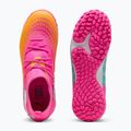Кросівки футбольні дитячі PUMA Future 9 Match TT + Mid Jr poison pink/puma wht/sun stream/bright aqua/puma blk 3