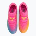 Кросівки футбольні дитячі PUMA Future 9 Match TT + Mid Jr poison pink/puma wht/sun stream/bright aqua/puma blk 5