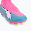 Кросівки футбольні дитячі PUMA Ultra 6 Match+ LL FG/AG Jr poison pink/puma wht/sun stream/bright aqua/puma blk 7