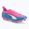 Кросівки футбольні дитячі PUMA Ultra 6 Pro Jr FG/AG poison pink/puma wht/sunstream/bright aqua/puma blk