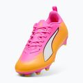 Кросівки футбольні дитячі PUMA Ultra 6 Play FG/AG Jr poison pink/puma wht/sun stream/bright aqua/puma blk 5