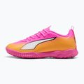 Кросівки футбольні дитячі PUMA Ultra 6 Play TT Jr poison pink/puma wht/sun stream/bright aqua/puma blk