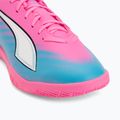 Кросівки футбольні дитячі PUMA Ultra 6 Play It Jr poison pink/puma wht/sun stream/bright aqua/puma blk 7
