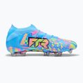 Кросівки для футболу PUMA Future 9 Ultimate Advanced Level FG puma white/blue glimmer/pink glimmer/yellow alert 2