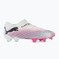 Футбольні бутси PUMA Future 7 Ultimate Low FG/AG білі/чорні/отруйно-рожеві/яскрава аква/сріблястий туман 2