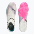 Футбольні бутси PUMA Future 7 Ultimate Low FG/AG білі/чорні/отруйно-рожеві/яскрава аква/сріблястий туман 11