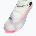 Футбольні бутси PUMA Future 7 Ultimate Low FG/AG білі/чорні/отруйно-рожеві/яскрава аква/сріблястий туман 12