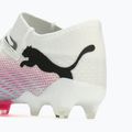 Футбольні бутси PUMA Future 7 Ultimate Low FG/AG білі/чорні/отруйно-рожеві/яскрава аква/сріблястий туман 13