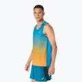 Футболка для бігу чоловіча ASICS Road Fade Singlet aegean blue/yamabuki 4