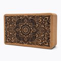 Блок для йоги  Yoga Design Lab Cork Yoga коричневий  BL-Cork-Mandala Black 3