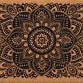 Блок для йоги  Yoga Design Lab Cork Yoga коричневий  BL-Cork-Mandala Black 6