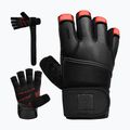 Рукавички для тренувань RDX L4 Finger Weightlifting Leather red/black 2