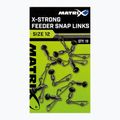 Вертлюги з застібками Matrix X-Strong Feeder Snap Links 10шт. сріблясті GAC373.