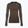 Топ лонгслів тренувальний жіночий Gymshark Vital Seamless Top brown/white 6