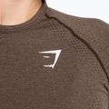 Топ лонгслів тренувальний жіночий Gymshark Vital Seamless Top brown/white 5