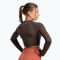 Топ лонгслів тренувальний жіночий Gymshark Vital Seamless Crop Top penny brown marl 3