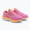 Жіночі бігові кросівки Mizuno Wave Rider 26 Roxy цикламен/білий/мокоранж 5