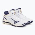 Чоловічі волейбольні кросівки Mizuno Wave Voltage Mid білі/синя стрічка/золото 5