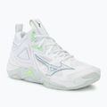 Кросівки волейбольні жіночі Mizuno Wave Momentum 3 Mid white/glacial/pantinagreen