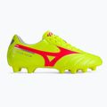Кросівки футбольні чоловічі Mizuno Morelia II Club MD safety yellow/fiery coral 2/galaxy silver 2